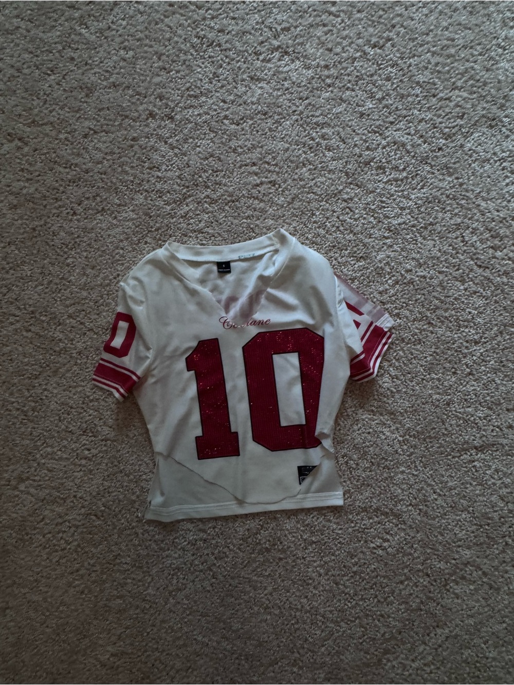 Girls' Bedazzled White & Red Number 10 Graphic Tee